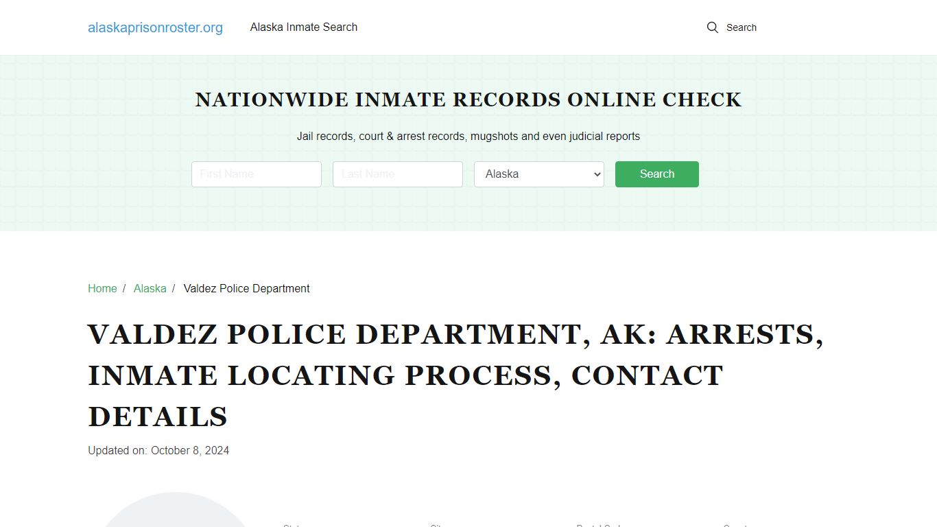 Valdez Police Department, AK: Arrests, Jail Roster, Contacts